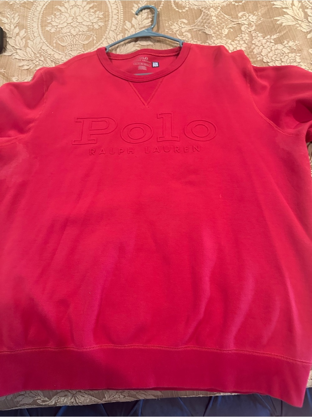Polo Ralph Lauren Red Embossed Logo Crewneck Sweatshirt